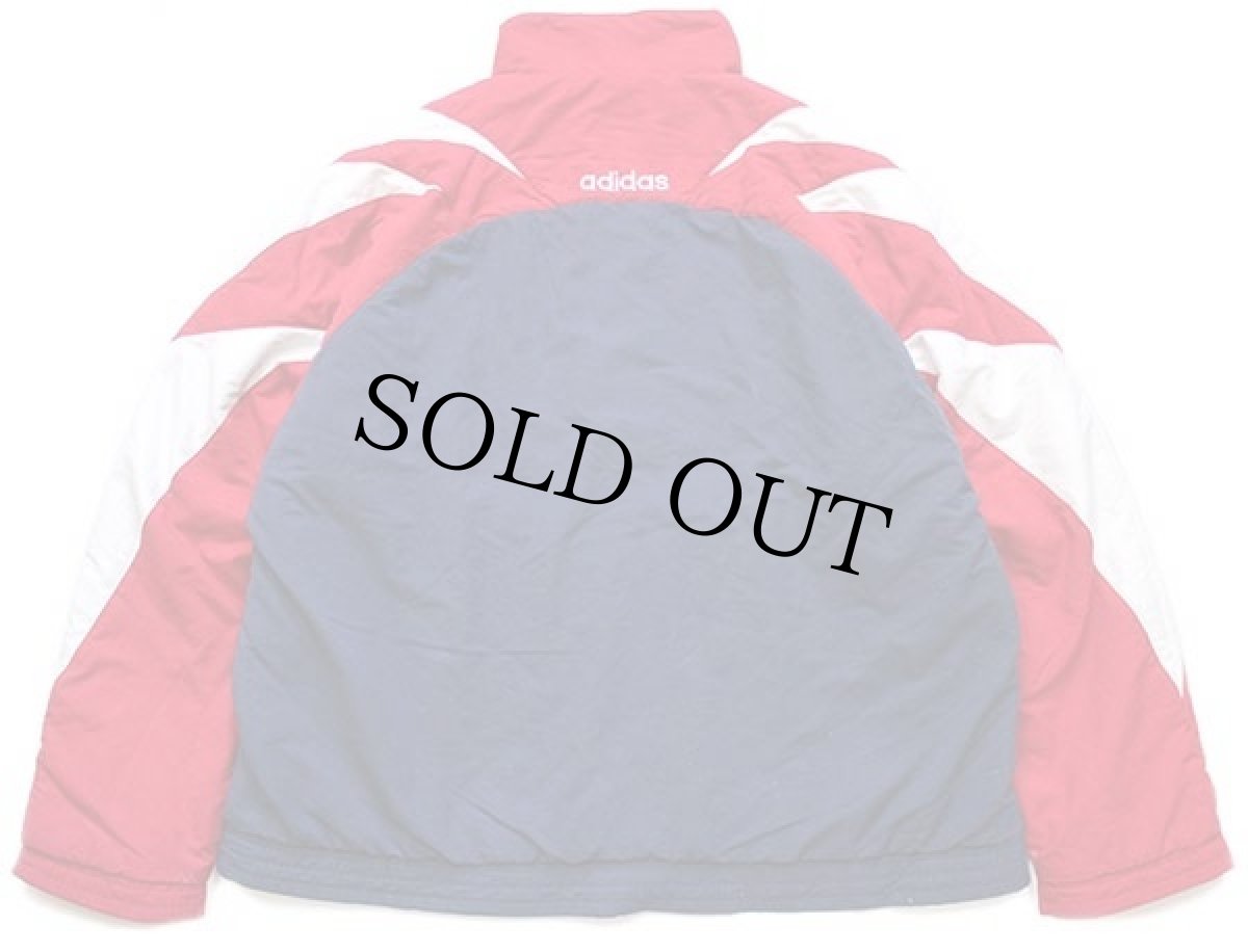 画像2: 90s adidasアディダス ロゴ刺繍 マルチカラー 切り替え 中綿入り ナイロンジャケット XL (2)