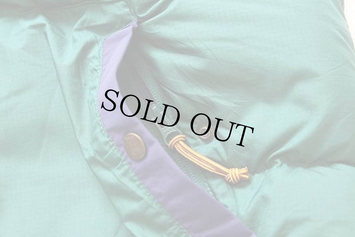 画像6: L.L.Bean PERTEX DOWNTEK ツートン 切り替え ナイロン ダウンベスト 緑×青紫 M (6)