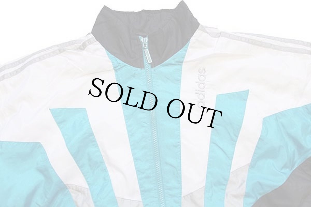 画像3: 90s adidasアディダス ロゴ刺繍 マルチカラー 切り替え ナイロンジャケット S★I (3)