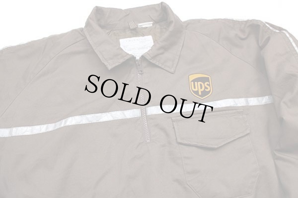 画像3: TWINHILL UPS フェルトプリント キルティングライナー ハーフジップ プルオーバー ワークジャケット 茶 XL (3)