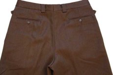 画像5: 80s イタリア製 Lessona ツータック スラックス ウィップコード ウールパンツ 茶×玉虫色 50 (5)