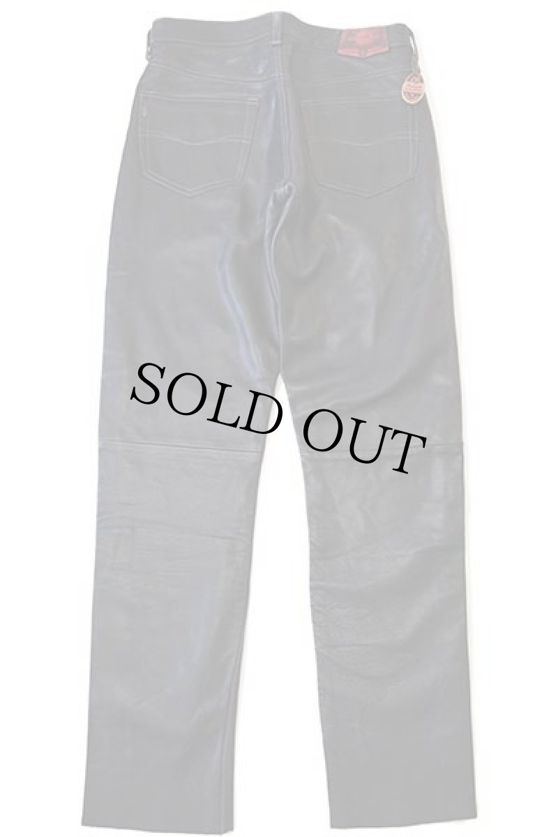 画像3: デッドストック★90s トルコ製 PEPE JEANSWEAR カウハイド レザーパンツ 黒 w30 (3)