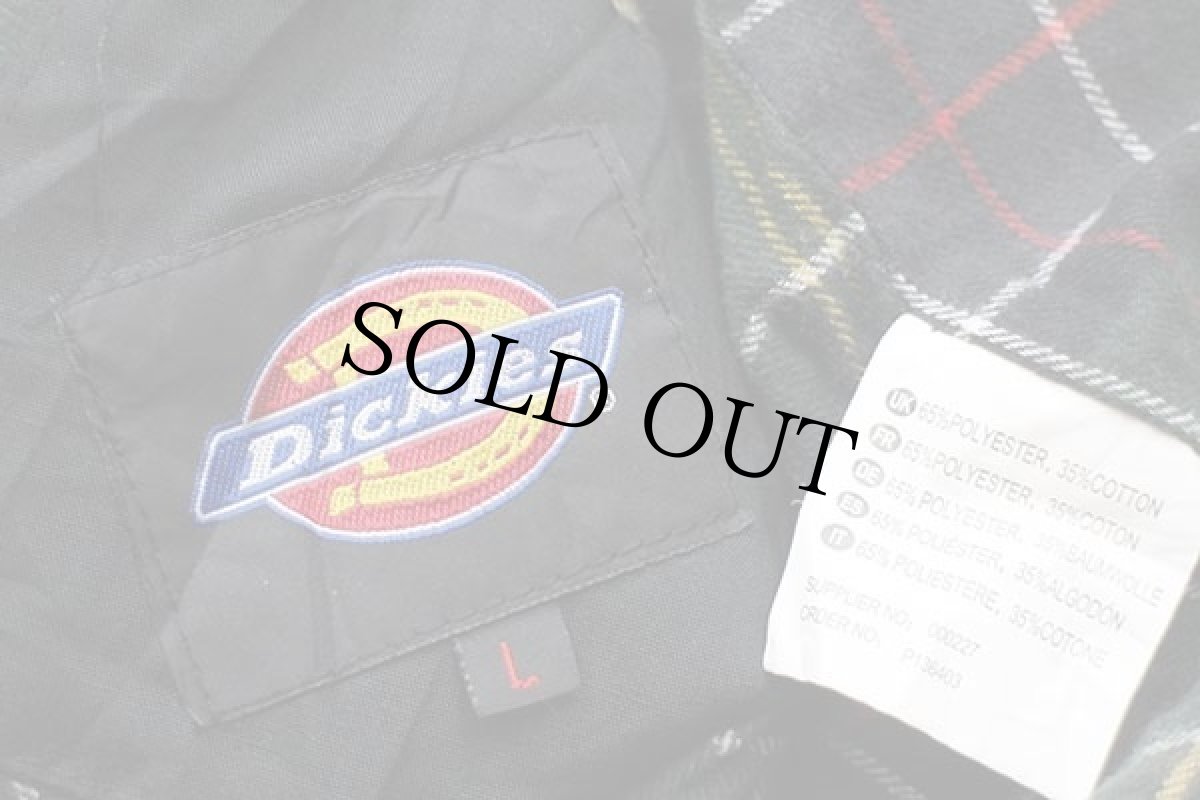 画像4: Dickiesディッキーズ Shellシェル RIMULA ロゴ刺繍 タータンチェック ネルライナー 中綿入り ワークベスト 黒 L (4)