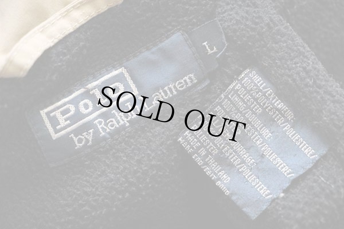 画像4: 90s ポロ ラルフローレン ワンポイント フリースライナー ポリエステルジャケット ベージュ L (4)