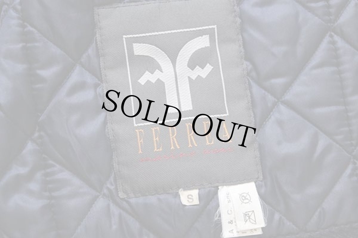 画像4: FERREA ナイロン キルティングジャケット 紺 S (4)