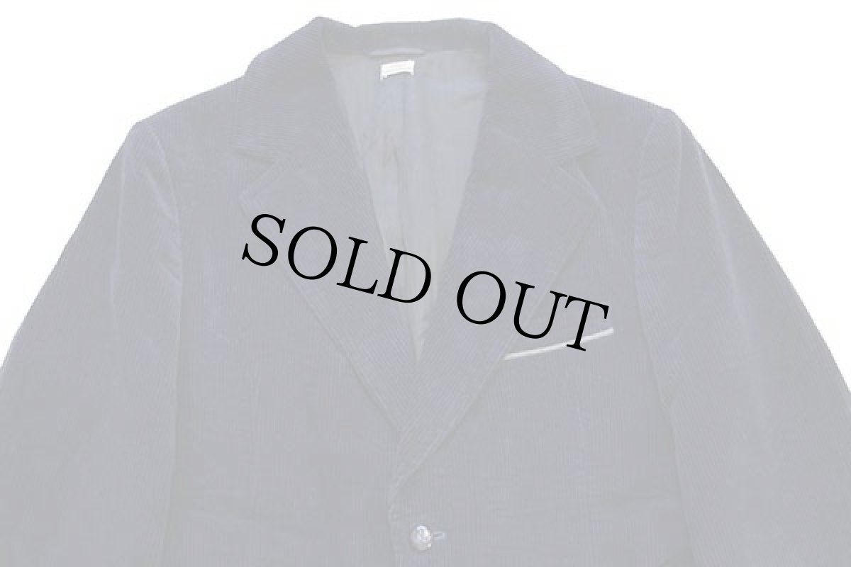 画像3: 70s チェコスロバキア製 Monsieur Bernard 2つボタン 太畝 コーデュロイ テーラードジャケット 紺 40 (3)