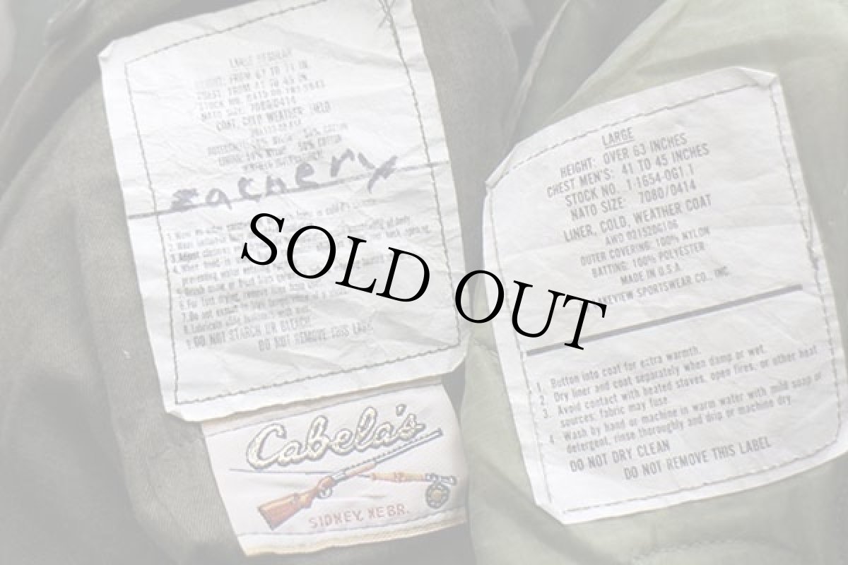 画像4: 80s Cabela'sカベラス別注 ウッドランドカモ M-65 フィールドジャケット キルティングライナー付き L-R (4)