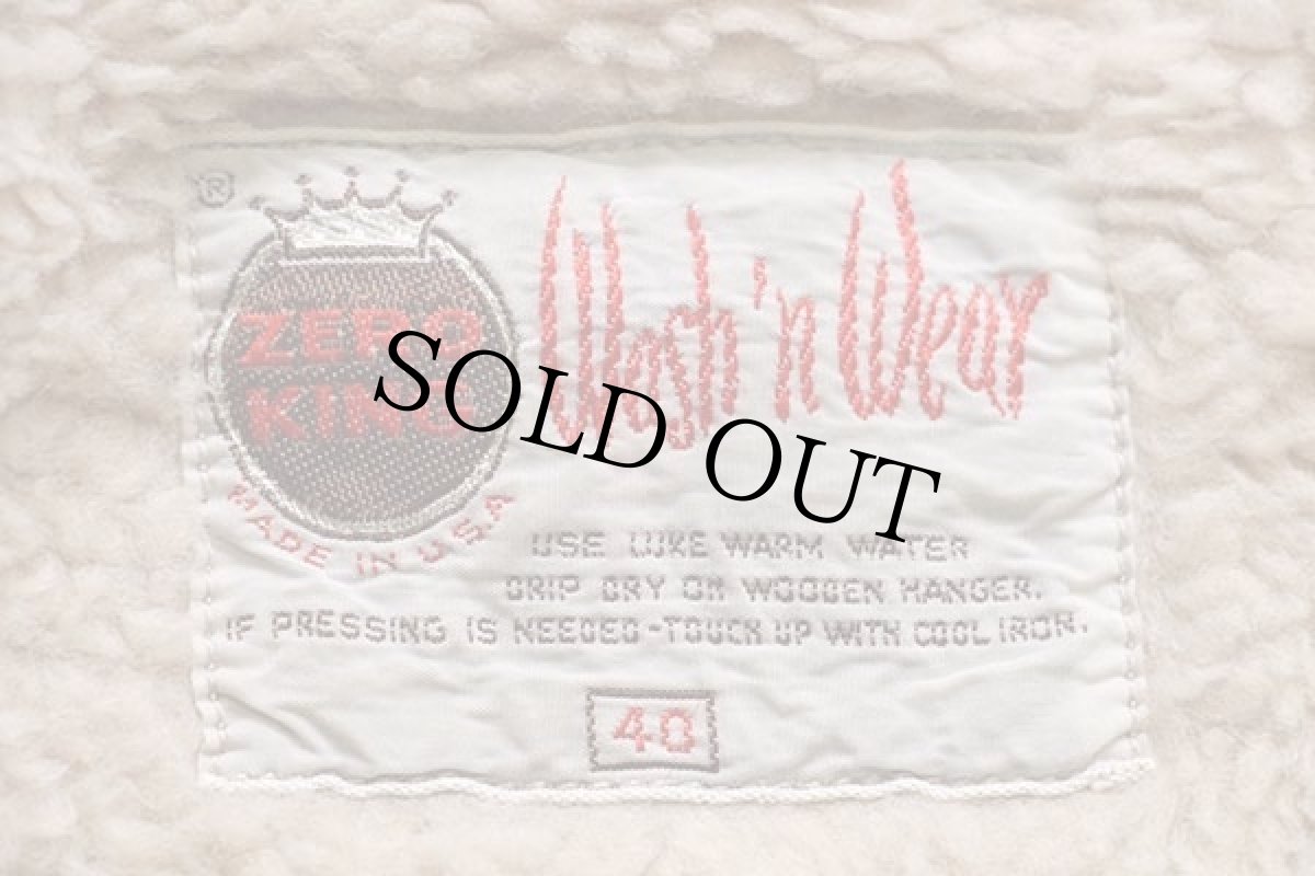 画像4: 60s USA製 ZERO KING ボアライナー ジャケット ベージュ 40 (4)