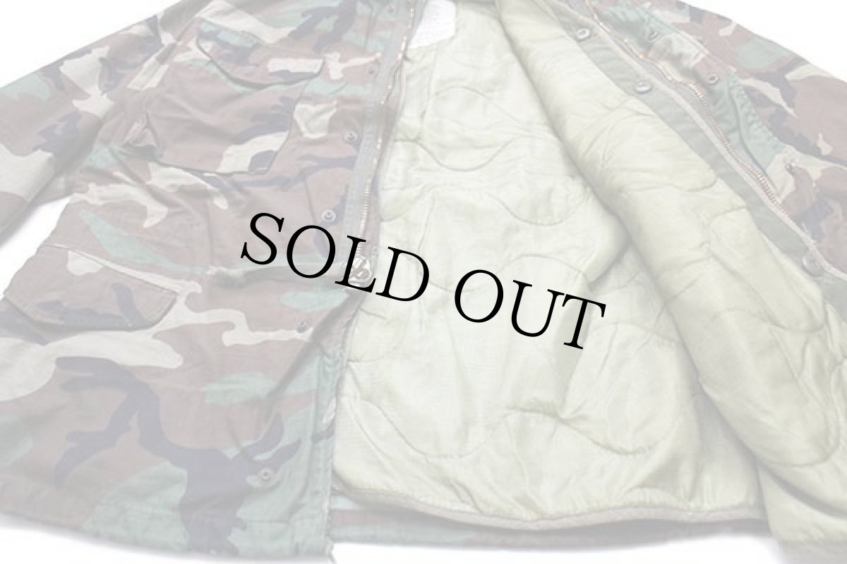 画像6: 80s Cabela'sカベラス別注 ウッドランドカモ M-65 フィールドジャケット キルティングライナー付き L-R (6)