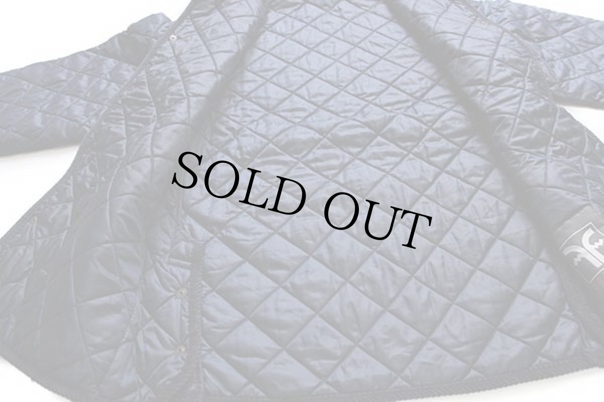 画像5: FERREA ナイロン キルティングジャケット 紺 S (5)