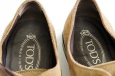 画像5: イタリア製 TOD'Sトッズ ストレートチップ スエード レザーシューズ グレーベージュ 7.5★革靴 (5)