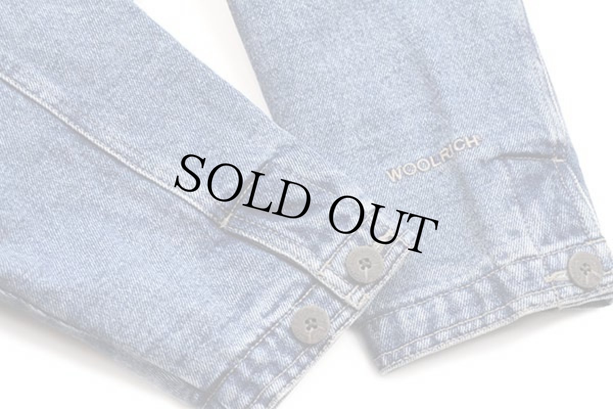 画像7: 00s Woolrichウールリッチ ラグ柄 フリースライナー デニム フィールドコート W-L★ジャケット (7)