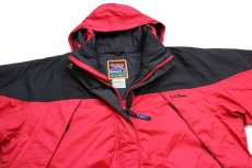 画像3: 90s L.L.Bean MOUNTAIN GUIDE ツートン 中綿入り GORE-TEXゴアテックス ナイロン マウンテンパーカー 赤×黒 W-L (3)