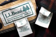 画像4: L.L.Bean タータンチェック ウールライナー ダック地 フィールドコート 茶 L★ジャケット (4)