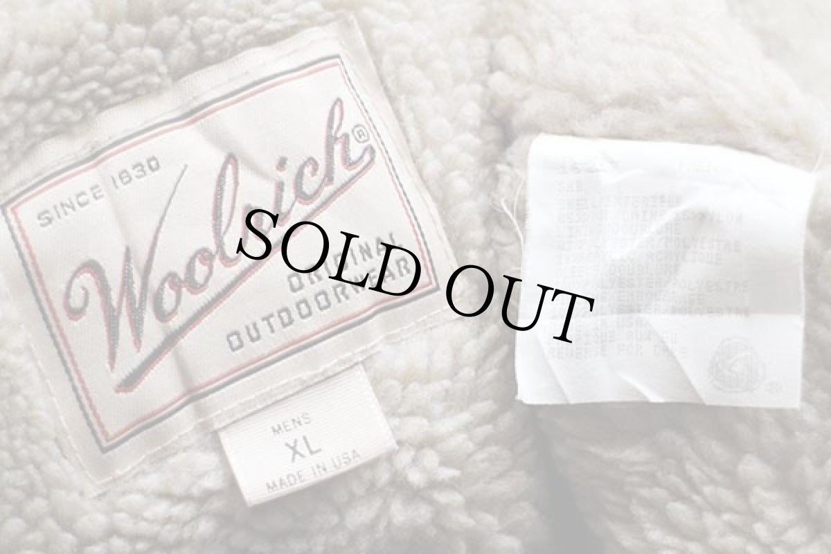 画像4: 90s USA製 Woolrichウールリッチ タータンチェック パイル フリースライナー ウールジャケット XL (4)