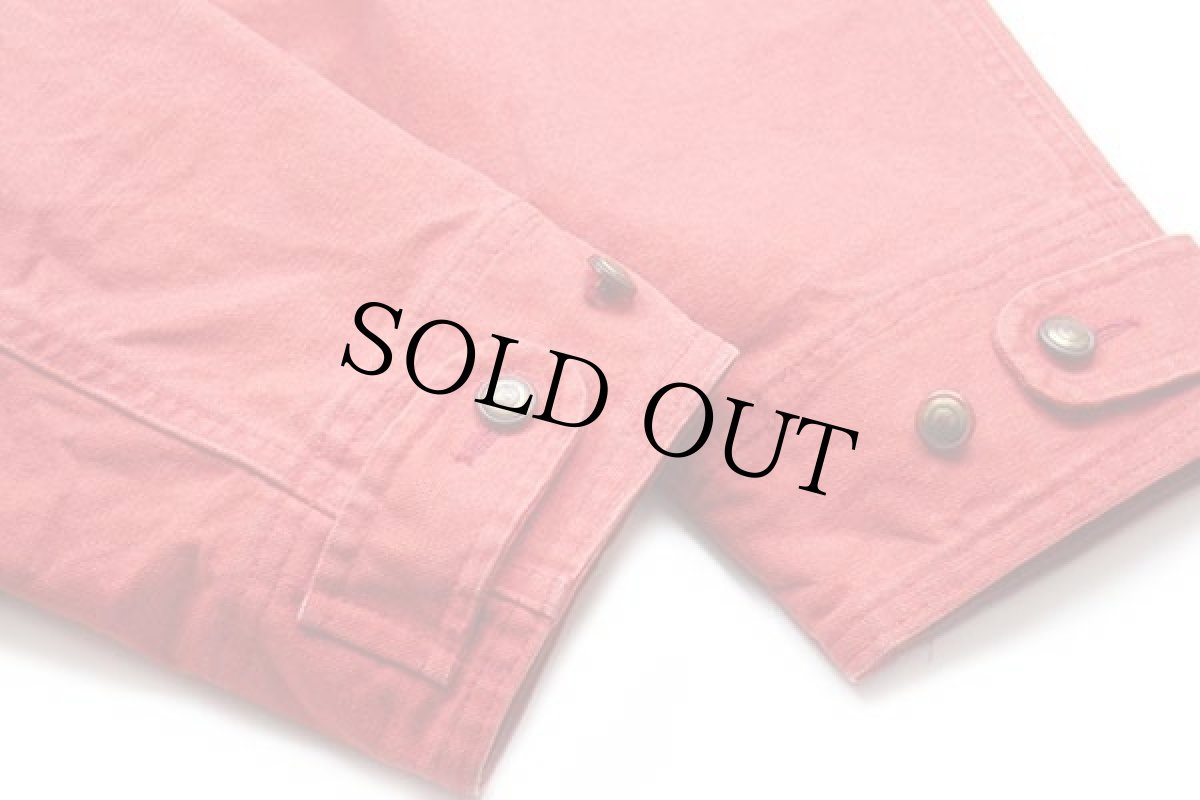 画像6: 90s USA製 Talbots フォークロア柄 ウールライナー コットン キャンバス フィールドコート 赤 M★ジャケット (6)