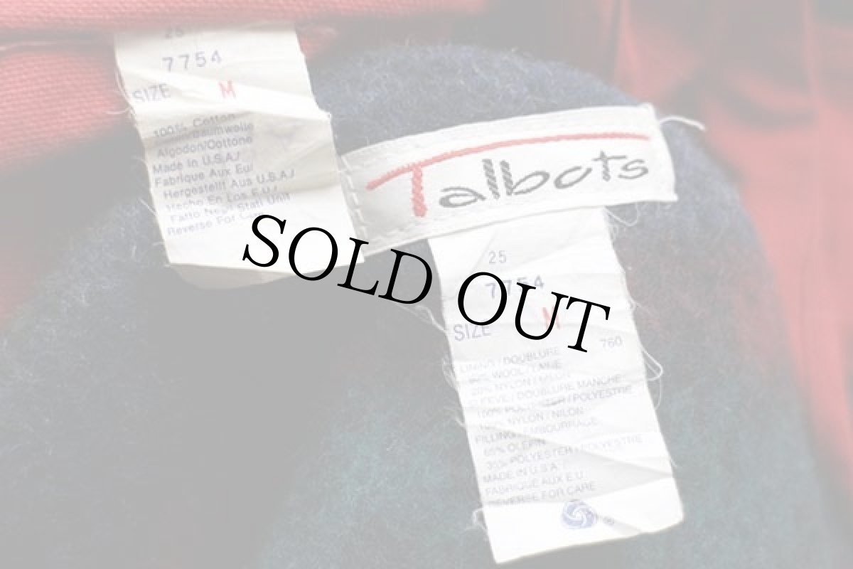 画像4: 90s USA製 Talbots フォークロア柄 ウールライナー コットン キャンバス フィールドコート 赤 M★ジャケット (4)