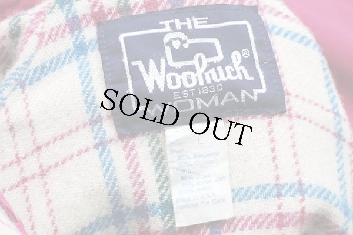 画像4: 80s USA製 Woolrichウールリッチ タータンチェック ウールライナー マウンテンパーカー ピンク W-L (4)