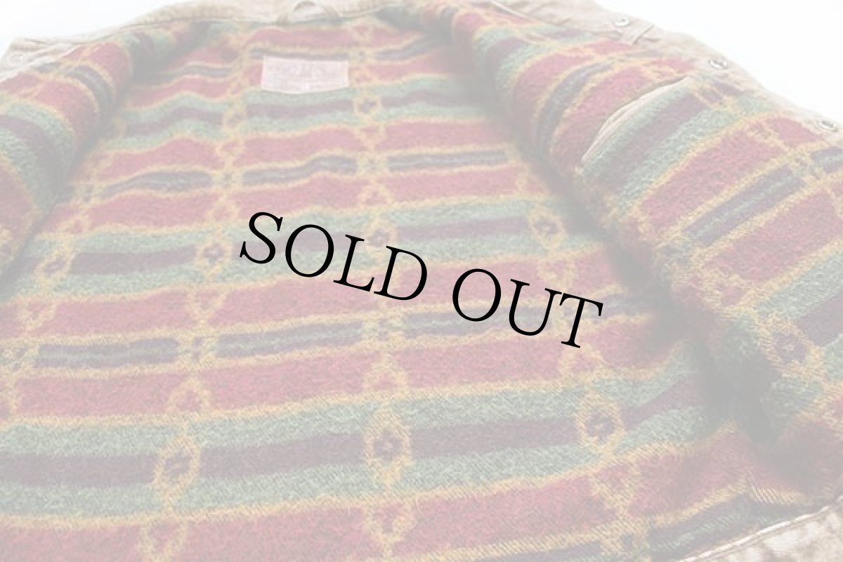 画像6: 90s USA製 Levi'sリーバイス 70617 ネイティブ柄 ブランケットライナー カラーデニムジャケット 4ポケット 茶 (6)