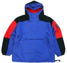 画像1: 90s GAPギャップ downhill Alpine SERIES パッチ マルチカラー フリースライナー ナイロン アノラックパーカー 青×赤×黒 XL (1)