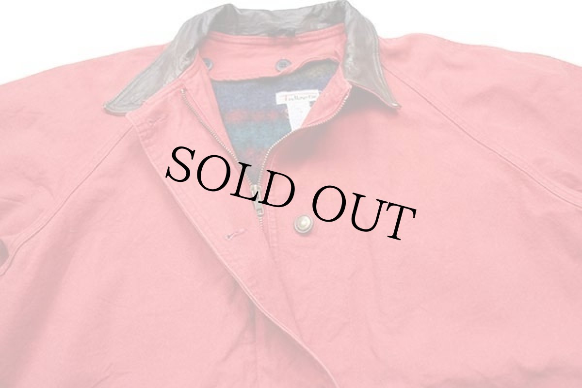 画像3: 90s USA製 Talbots フォークロア柄 ウールライナー コットン キャンバス フィールドコート 赤 M★ジャケット (3)