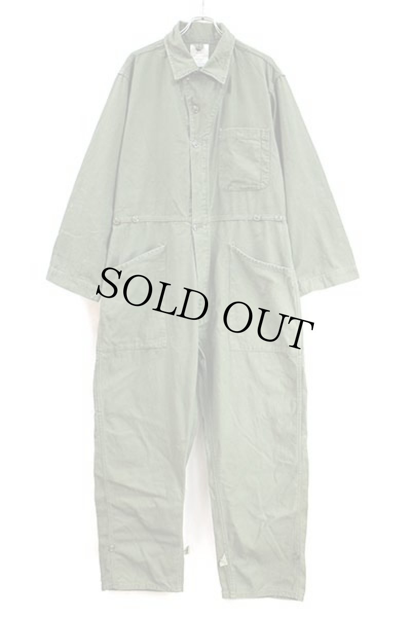 画像2: 80s 米軍 U.S.ARMY コットンサテン カバーオール オールインワン オリーブグリーン L★02 つなぎ (2)