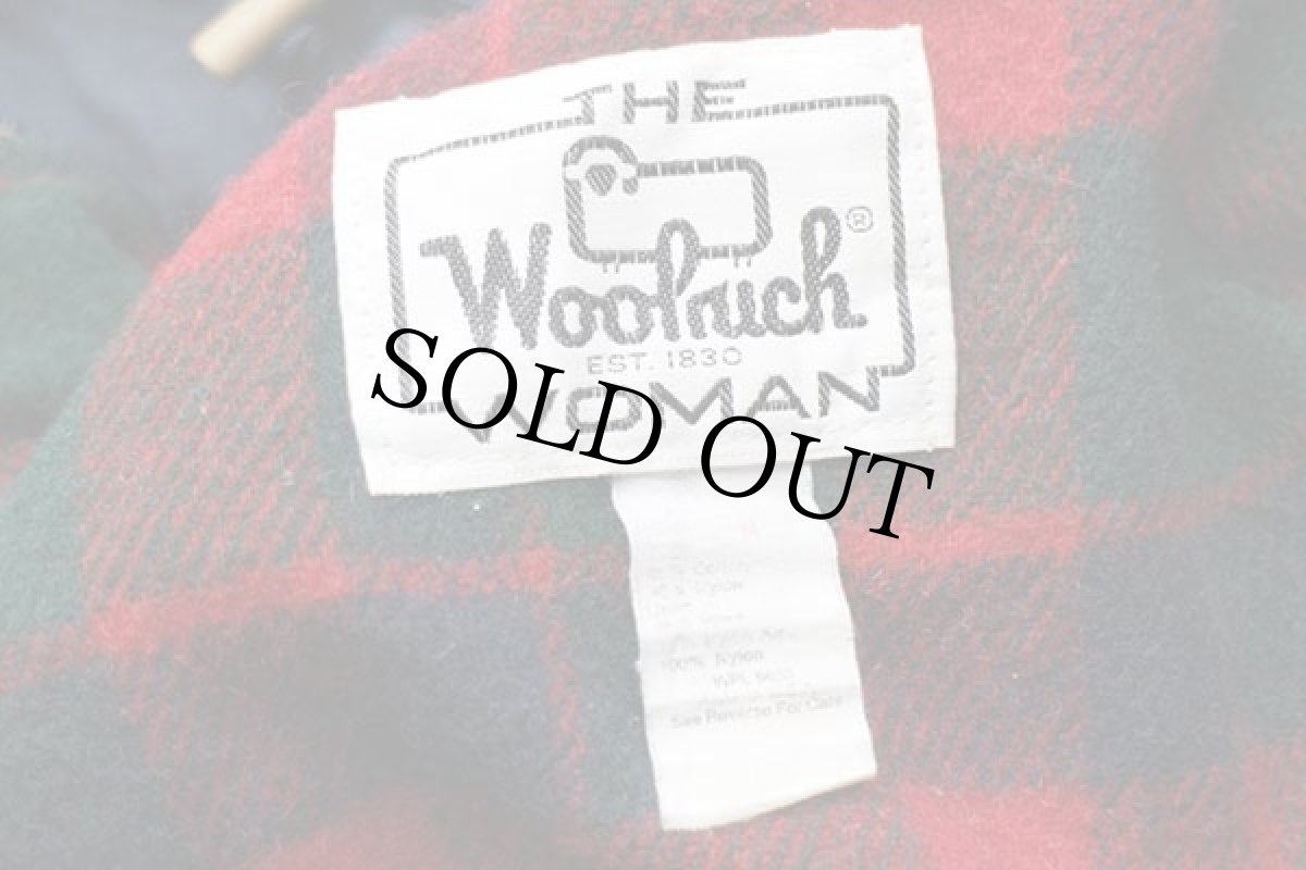 画像4: 70s USA製 Woolrichウールリッチ タータンチェック ウールライナー マウンテンパーカー 紺 W-M (4)