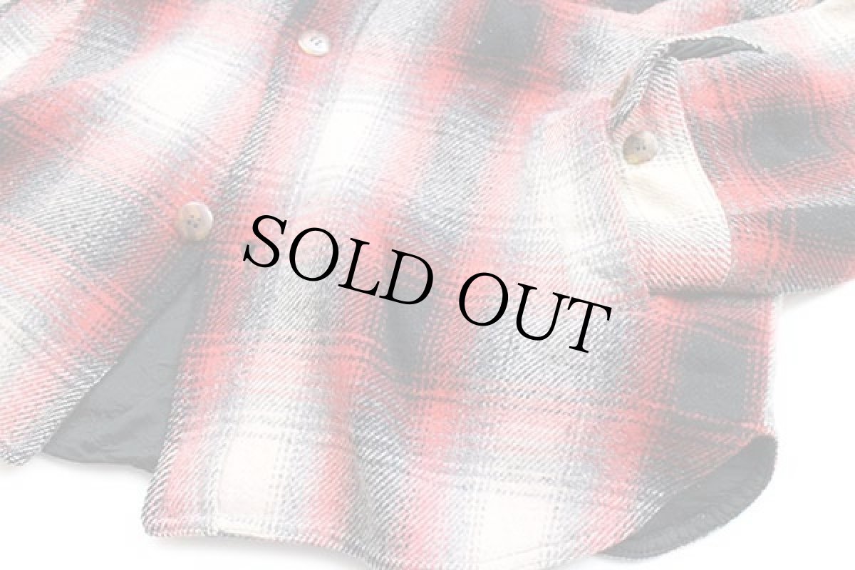 画像6: 90s ブルガリア製 LIFES ADVENTURES オンブレチェック キルティングライナー ウール混 シャツジャケット L (6)