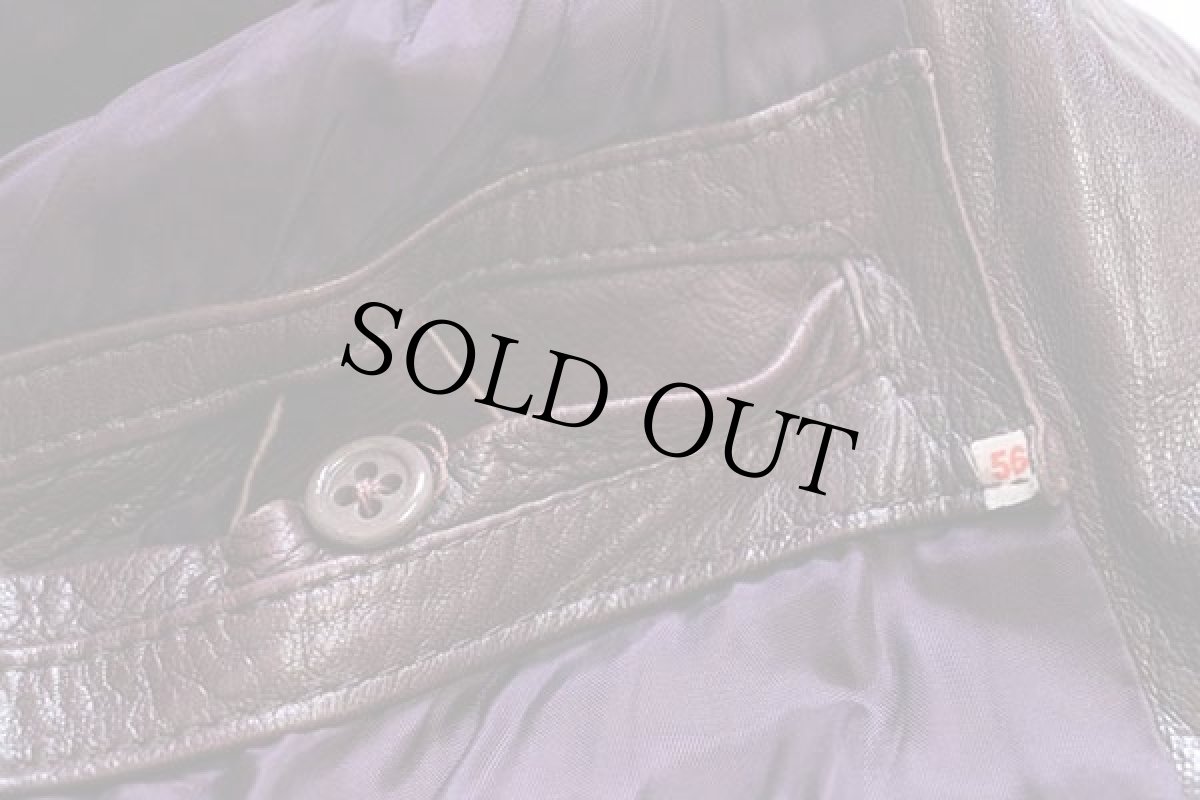 画像5: 80s UNKNOWN ヨーク切り替え レザージャケット 赤茶 56 (5)