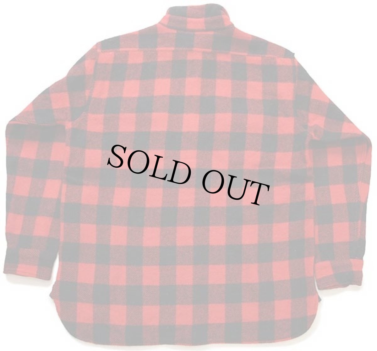 画像2: 60s MONTGOMERY WARD BRENT マチ付き バッファローチェック ウールシャツ 赤×黒 M (2)