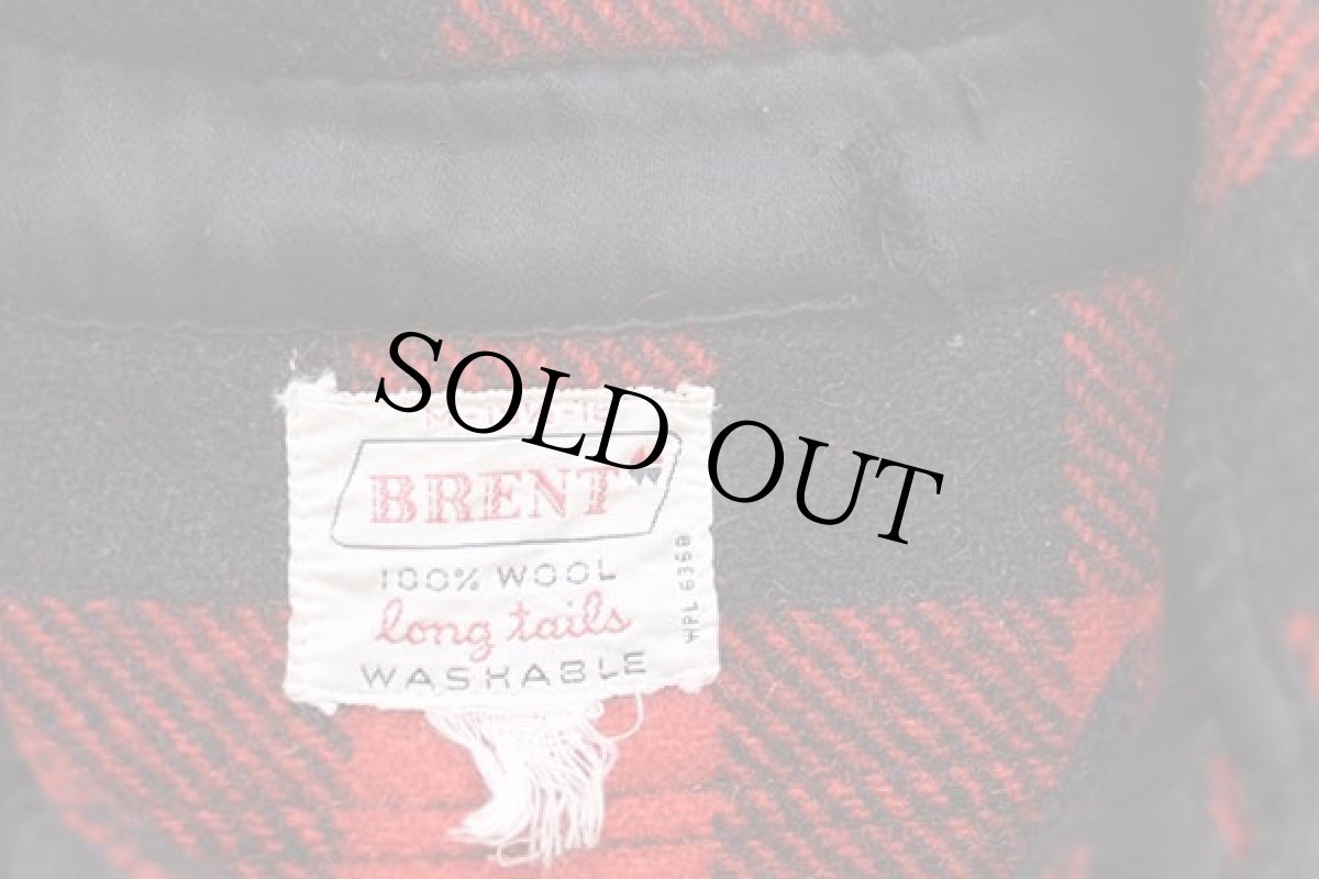 画像4: 60s MONTGOMERY WARD BRENT マチ付き バッファローチェック ウールシャツ 赤×黒 M (4)