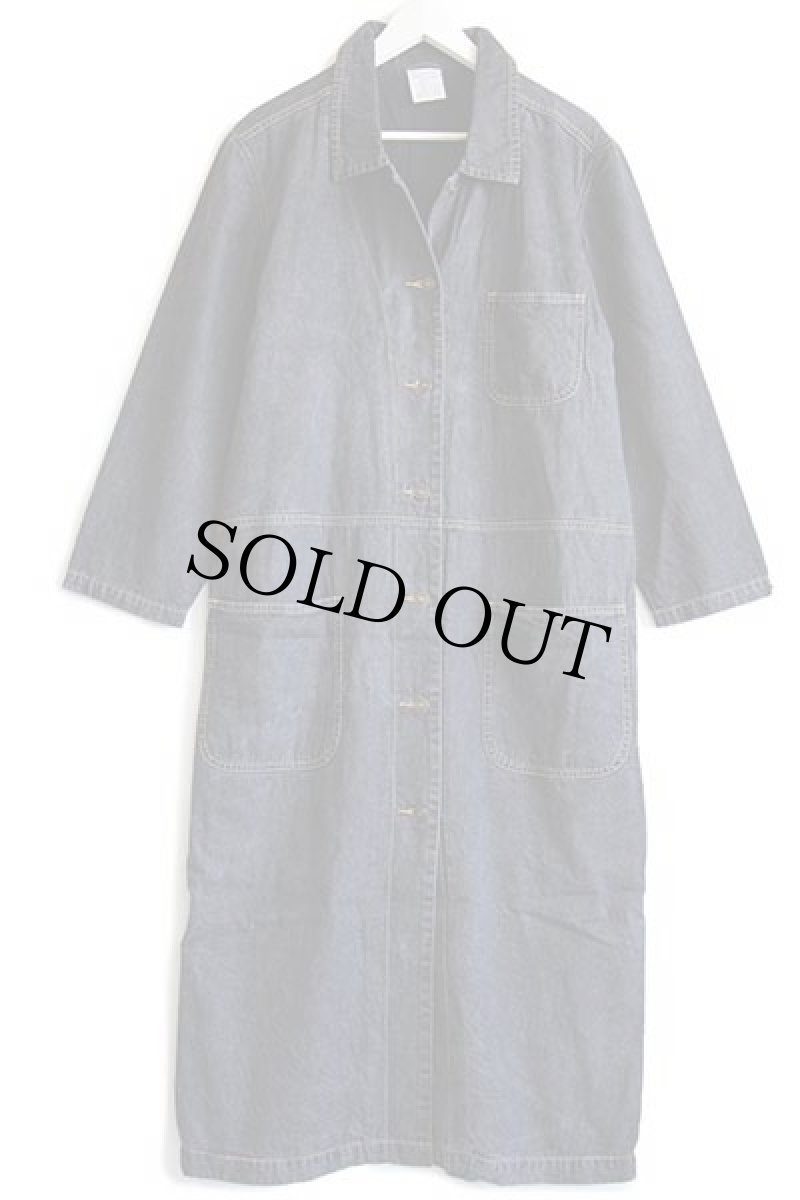 画像2: UNKNOWN ロング ブラック デニムコート 46/48 (2)