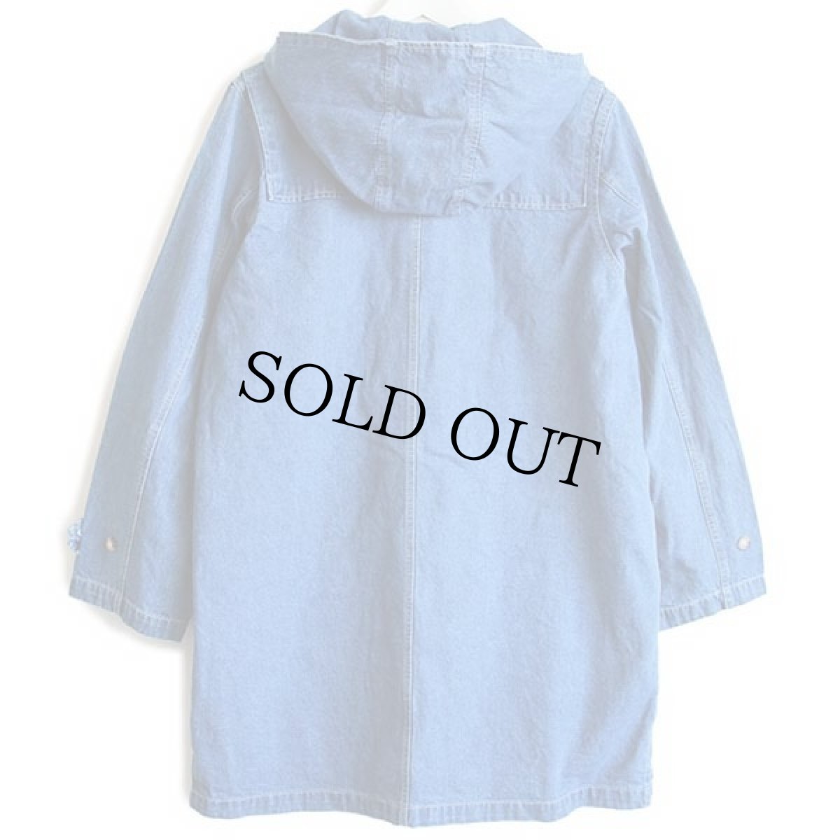 画像2: 90s DENIM&Co. ラグ柄 フリースライナー付き デニム ダッフルコート L (2)