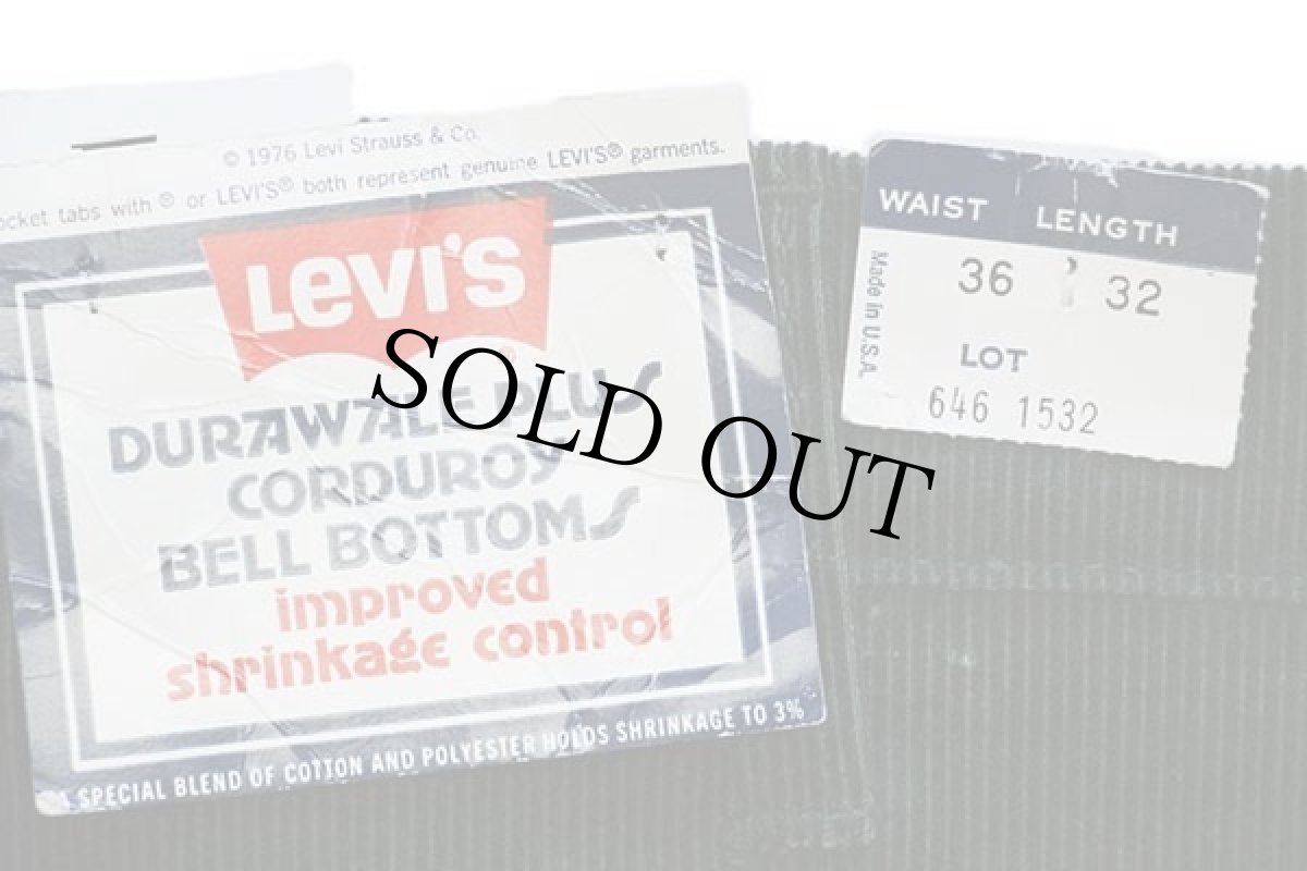 画像6: デッドストック★70s USA製 Levi'sリーバイス 646 コーデュロイパンツ 深緑 w36 L32★ベルボトム (6)