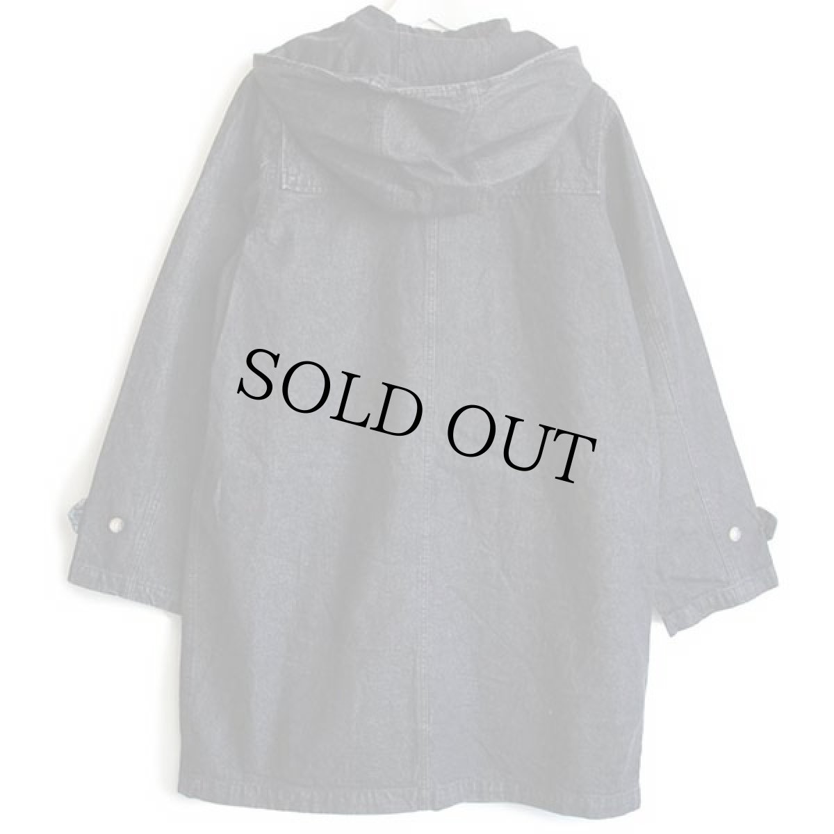 画像2: 90s DENIM&Co. ラグ柄 フリースライナー付き ブラック デニム ダッフルコート M (2)