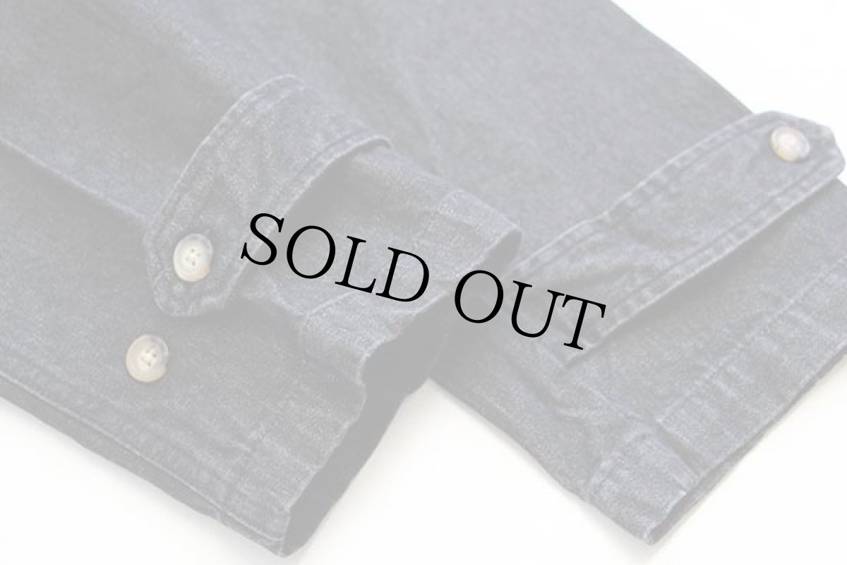 画像7: 90s DENIM&Co. ラグ柄 フリースライナー付き ブラック デニム ダッフルコート M (7)