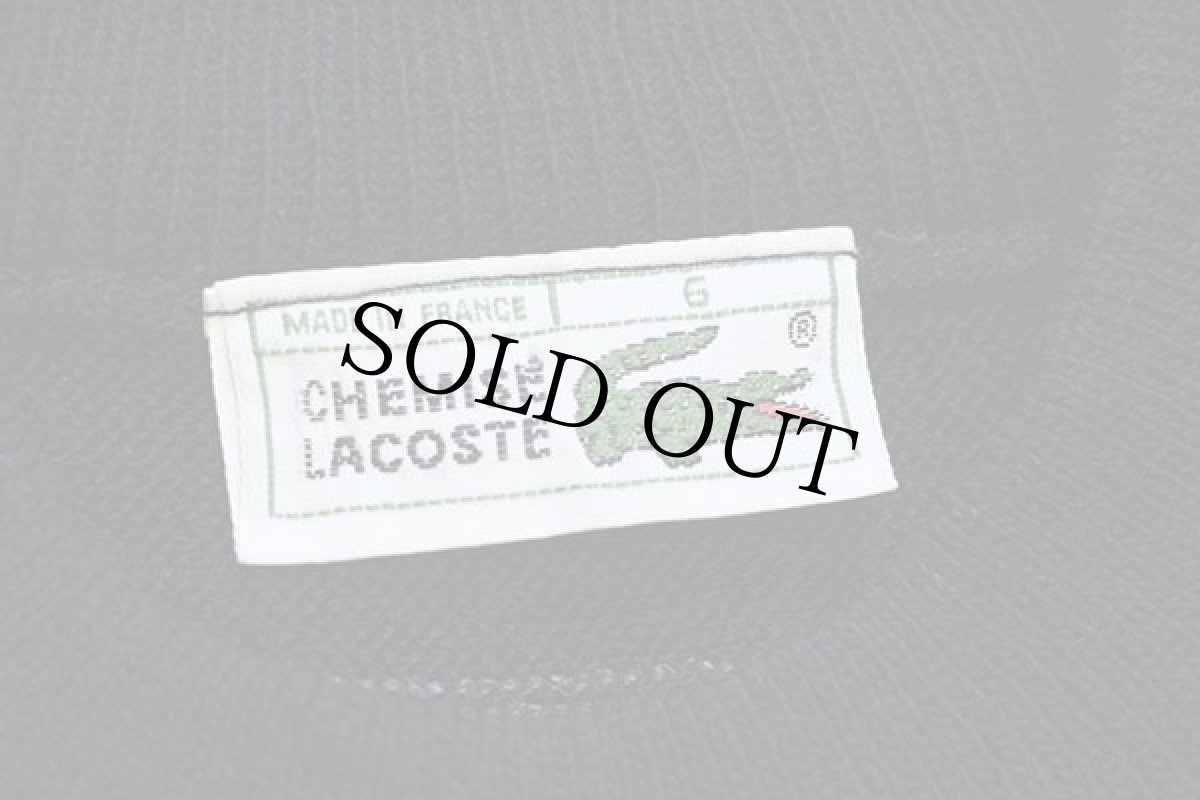 画像4: 80s フランス製 CHEMISE LACOSTE ラコステ 太ボーダー ウール×アクリルニット セーター 黒×グレー 6 (4)