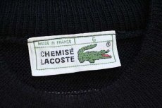 画像4: 80s フランス製 CHEMISE LACOSTE ラコステ 太ボーダー ウール×アクリルニット セーター 黒×グレー 6 (4)