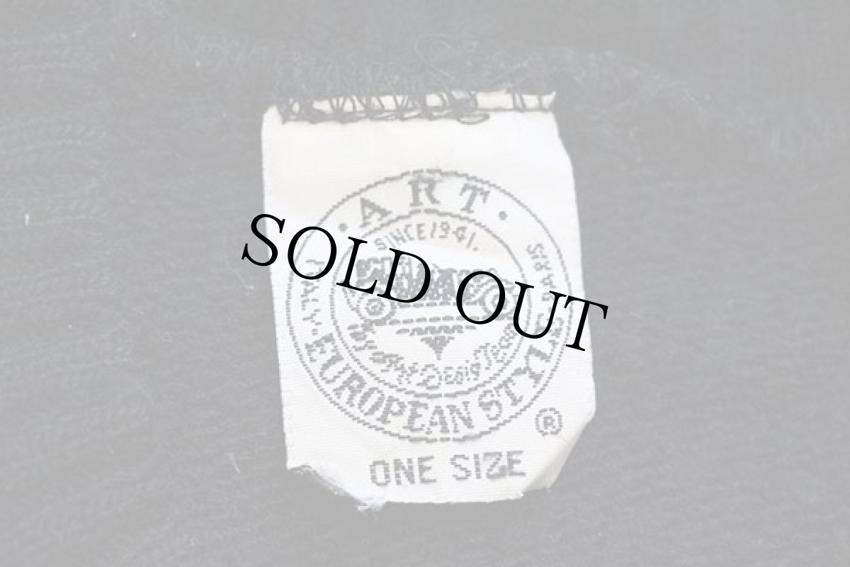 画像4: 80s USA製 Heng's ストライプ 切り替え パッチ付き ポリエステル×コットンニット セーター 黒×黄土色 (4)