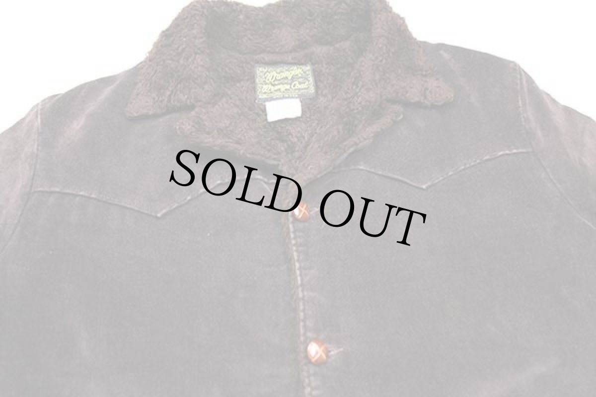 画像3: 70s USA製 Wranglerラングラー ボアライナー コーデュロイ ランチコート 焦げ茶 XL (3)