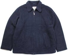 画像1: L.L.Bean 無地 Thinsulate キルティングライナー ウールジャケット 濃紺 L-T (1)