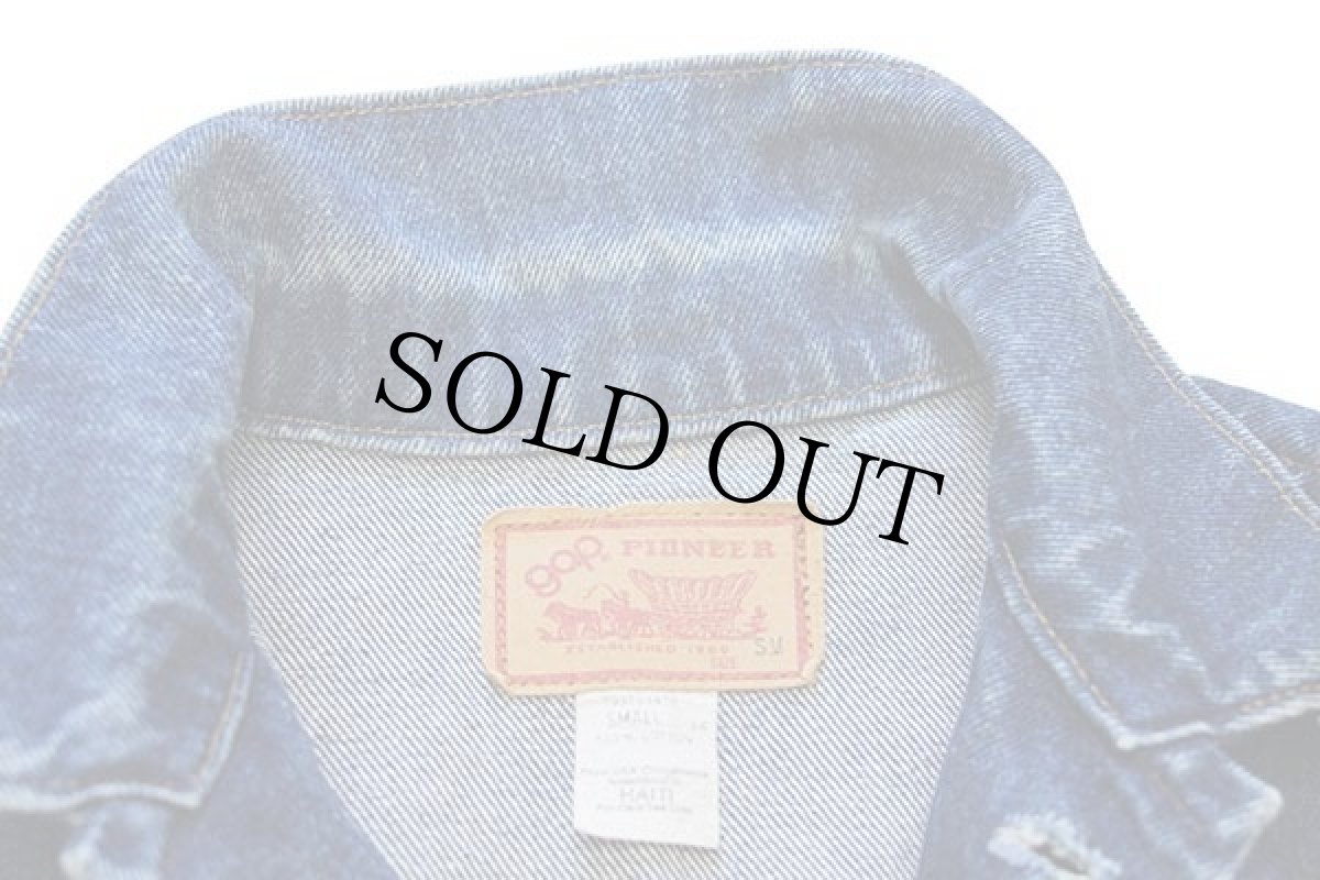 画像4: 80s gapギャップ PIONEERタグ デニムジャケット 4ポケット S (4)