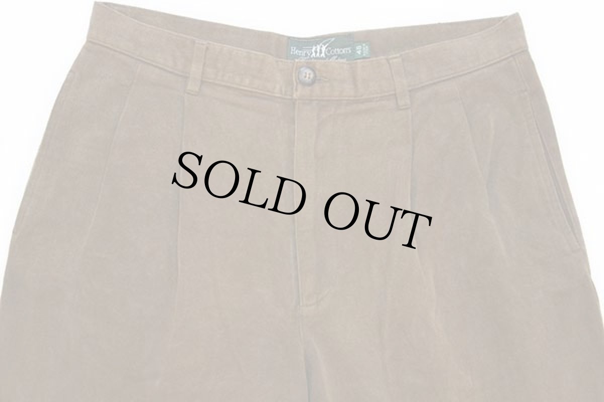 画像4: 90s イタリア製 Henry Cotton's ツータック スラックス モールスキンパンツ ブラウン 48 (4)