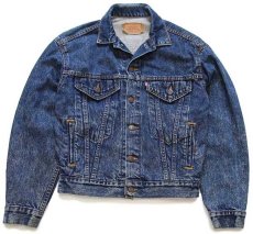 画像1: 80s USA製 Levi'sリーバイス 57514 ケミカルウォッシュ デニムジャケット 4ポケット ボーイズL★アシッド (1)