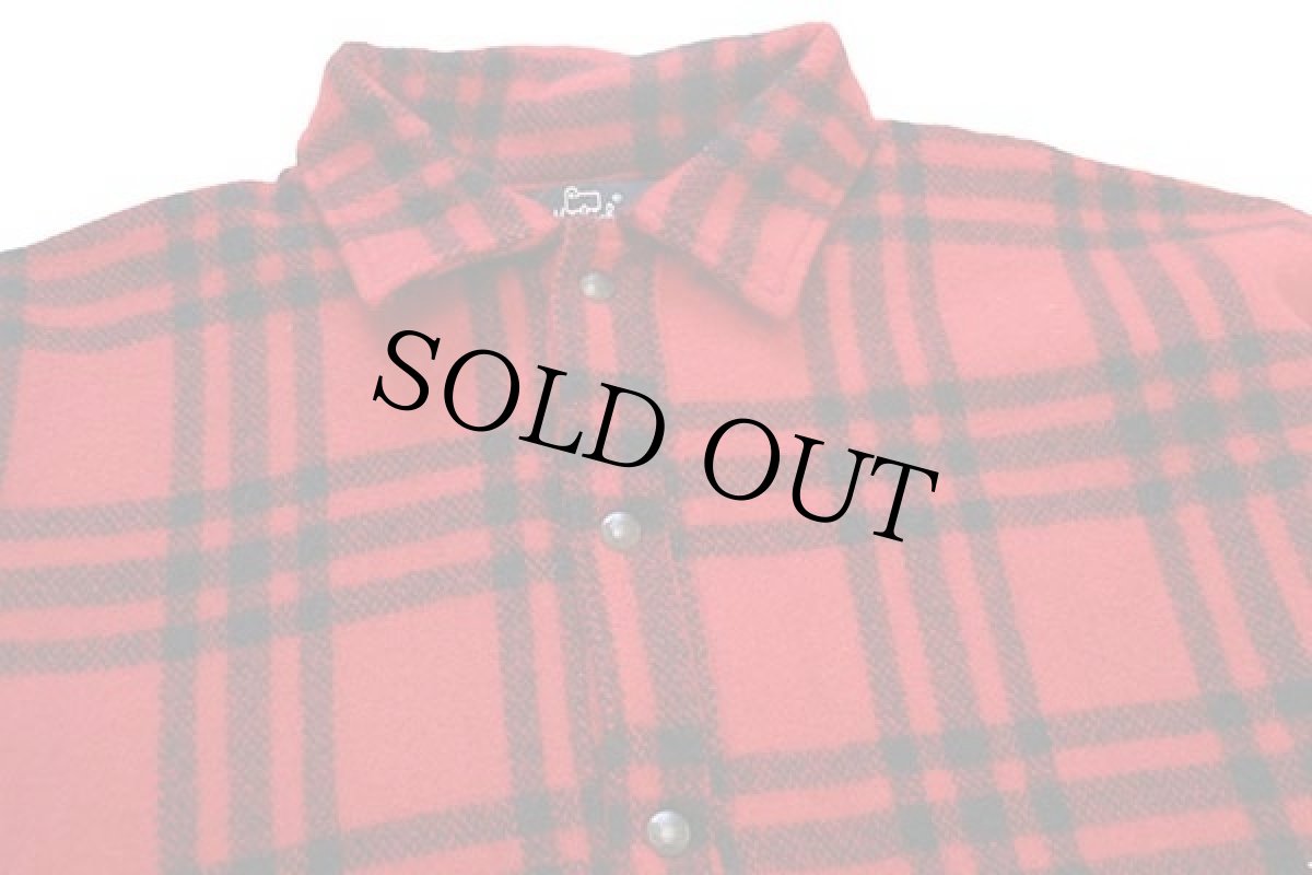 画像3: 80s USA製 Woolrichウールリッチ チェック プルオーバー ウールジャケット 赤×黒 XL (3)