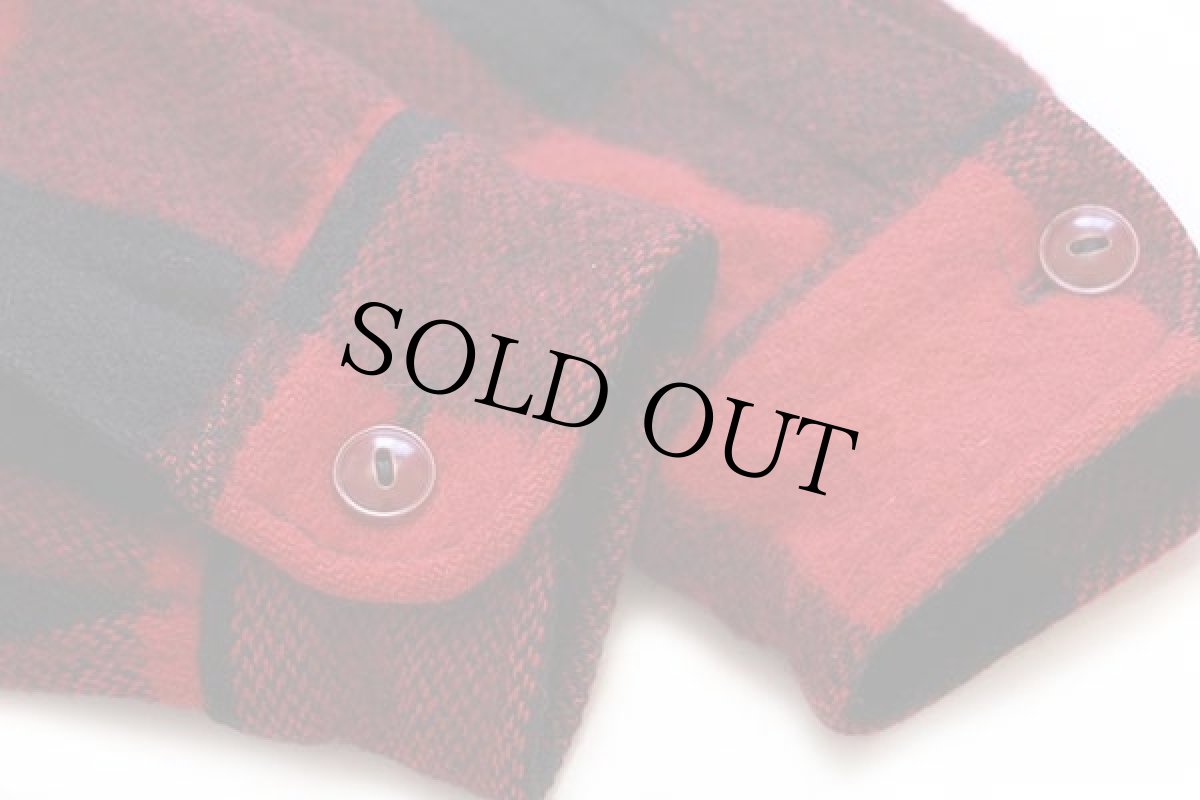 画像6: 60s MONTGOMERY WARD WESTERN FIELD バッファローチェック ウールシャツジャケット 赤×黒 L (6)