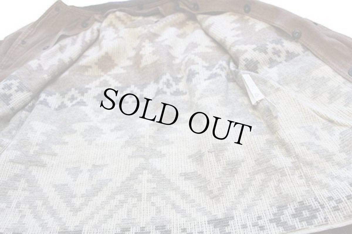 画像5: 90s Woolrichウールリッチ フォークロア柄 ウールライナー カラーデニム フィールドコート 茶 フェード★ジャケット (5)