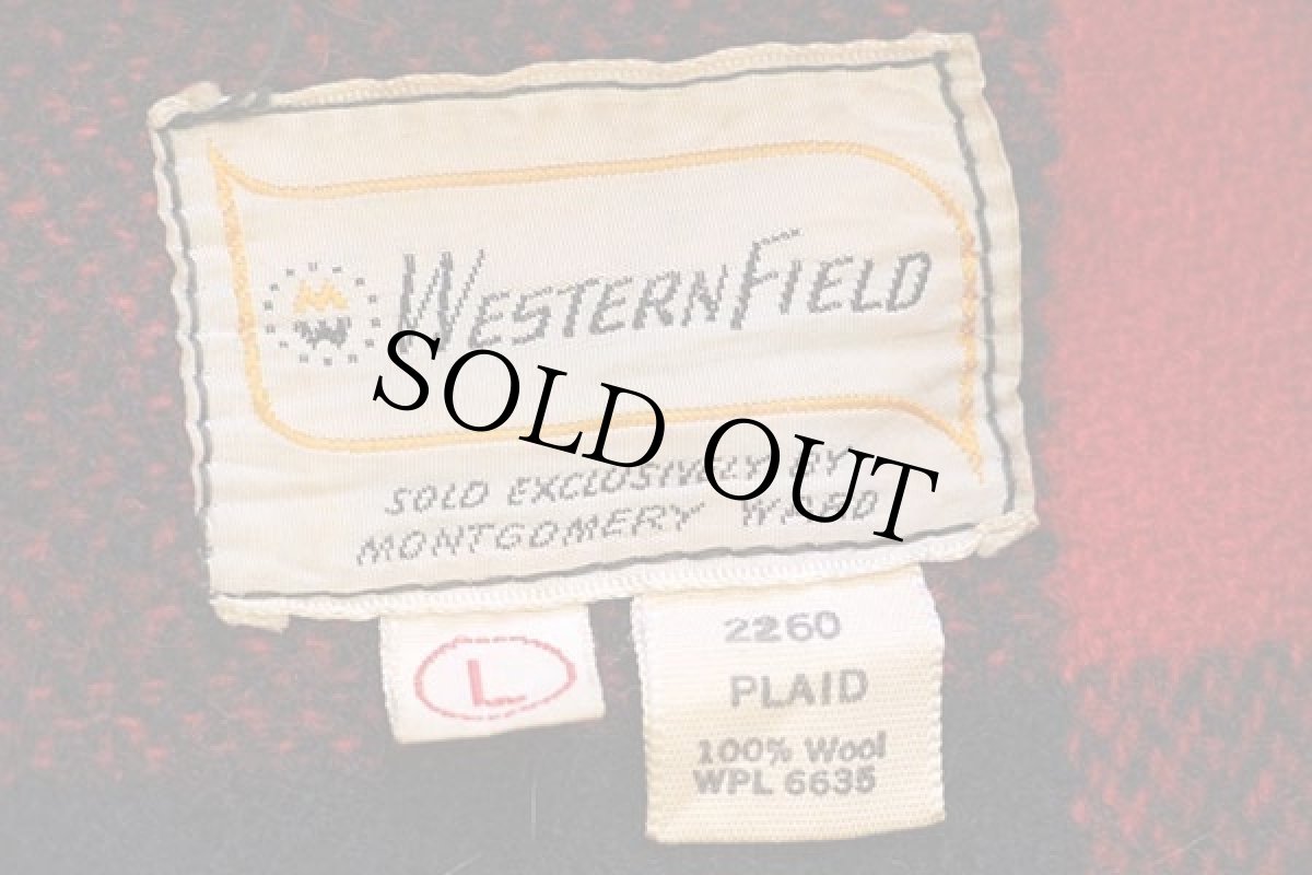 画像4: 60s MONTGOMERY WARD WESTERN FIELD バッファローチェック ウールシャツジャケット 赤×黒 L (4)