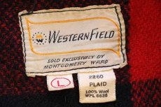 画像4: 60s MONTGOMERY WARD WESTERN FIELD バッファローチェック ウールシャツジャケット 赤×黒 L (4)