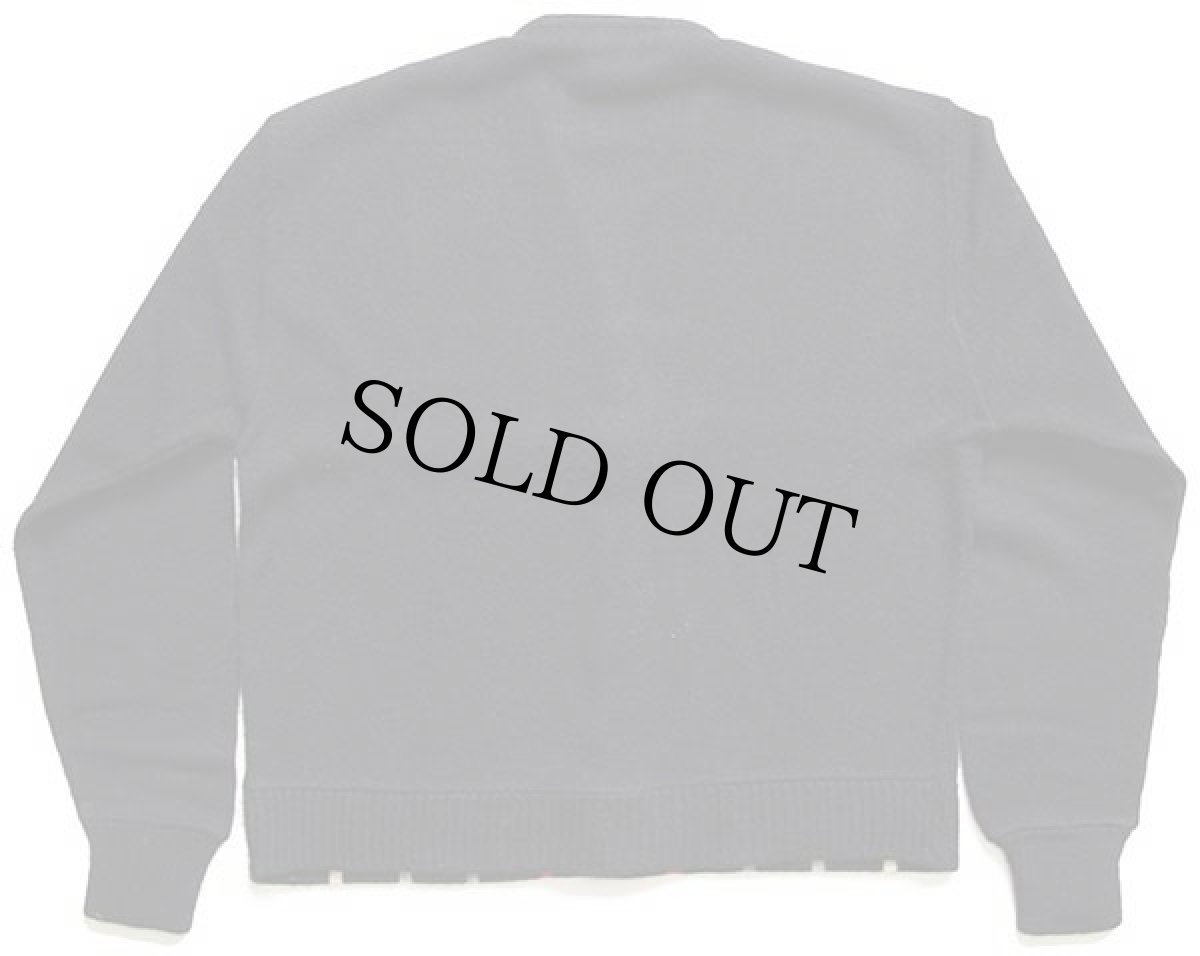 画像2: 70s USA製 CAMPUS マルチストライプ パール編み アクリルニット カーディガン 黒 (2)